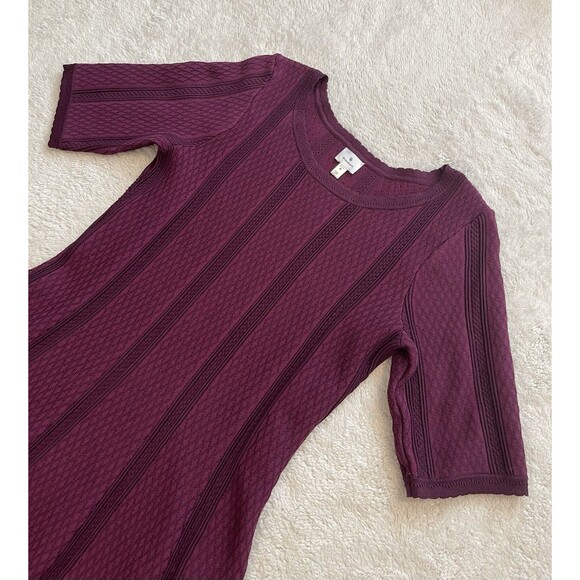 Dressbarn Sweater Knitted Dress Women Size PM Petite M Purple Geometric - Picture 3 of 11